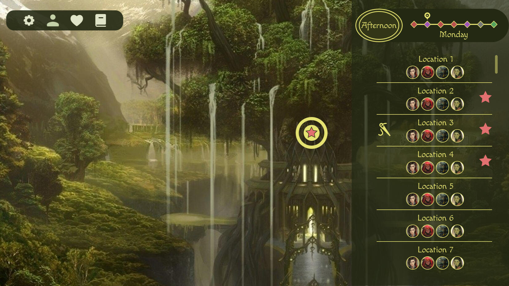 Magical School Visual Novel Wireframes